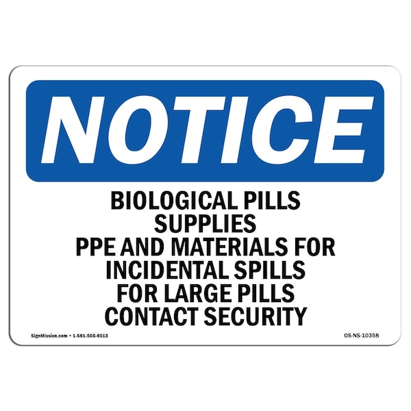OSHA, Biological Spill Supplies PPE & Materials, 24in X 18in Rigid Plastic, 24" W, 18" H, Landscape